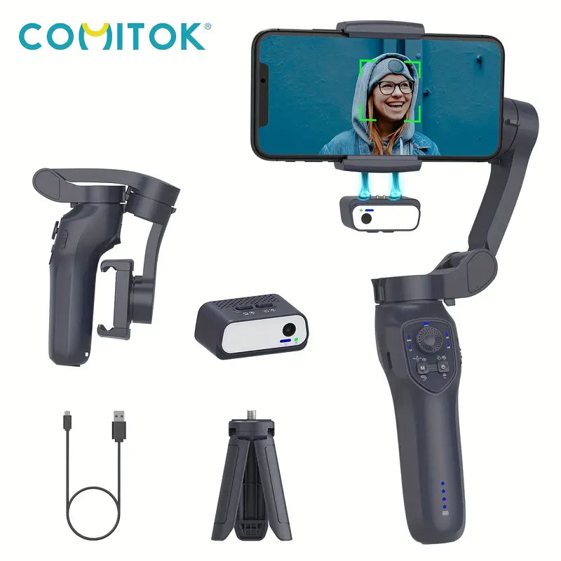 COMITOK L7C Smart 3-Axis Handheld Gimbal – Mobile Vlog & Selfie Stabilizer