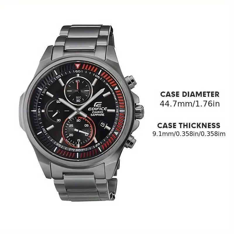 CASIO EDIFICE Men’s Business Watch Sapphire Mirror Stainless Steel Band