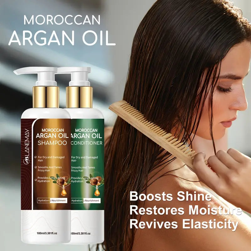 2pcs Moroccan Argan Oil Shampoo & Conditioner Set - Escour Mart
