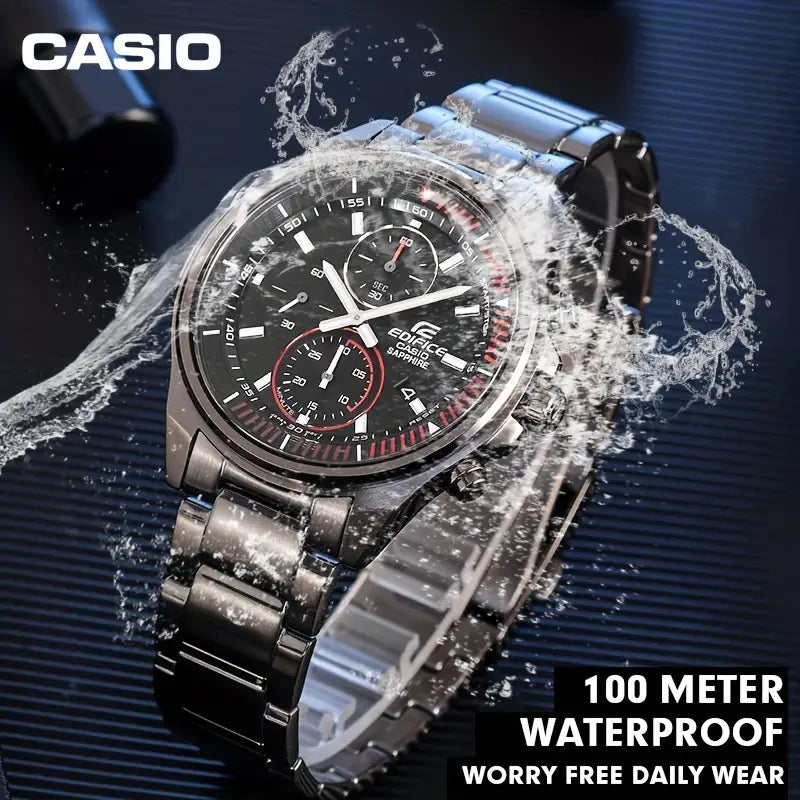 CASIO EDIFICE Men’s Business Watch Sapphire Mirror Stainless Steel Band