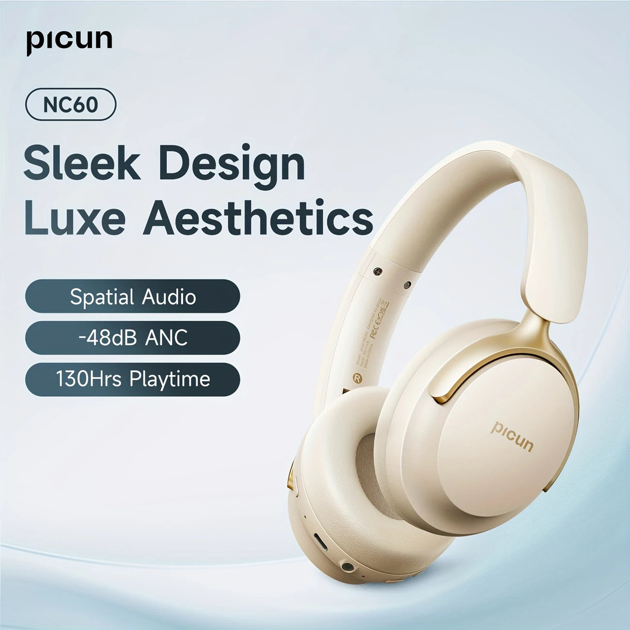 Picun NC60 Hybrid Active Noise Cancelling Headphones - Escour Mart