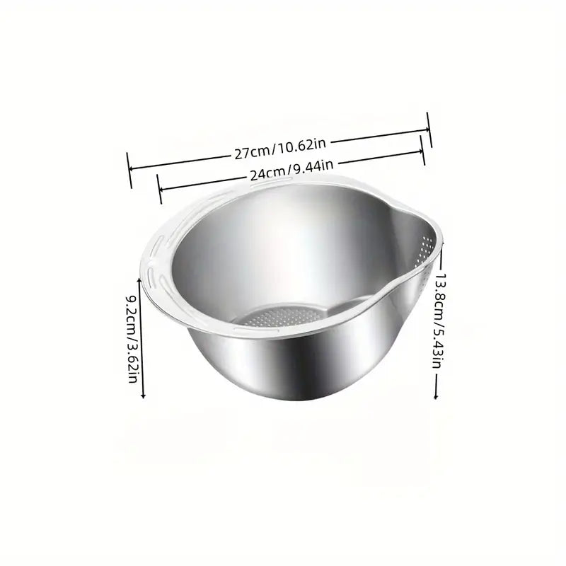 Stainless Steel Multi-Use Kitchen Colander - Durable & Food-Safe