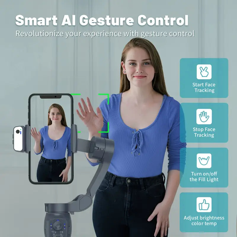 COMITOK L7C Smart 3-Axis Handheld Gimbal – Mobile Vlog & Selfie Stabilizer
