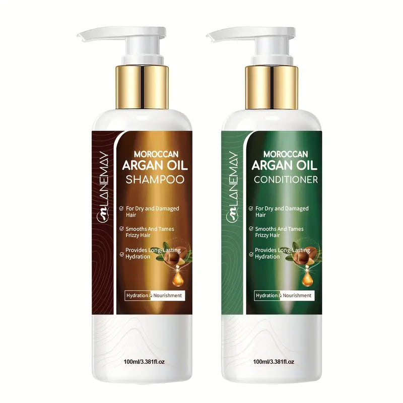 2pcs Moroccan Argan Oil Shampoo & Conditioner Set - Escour Mart