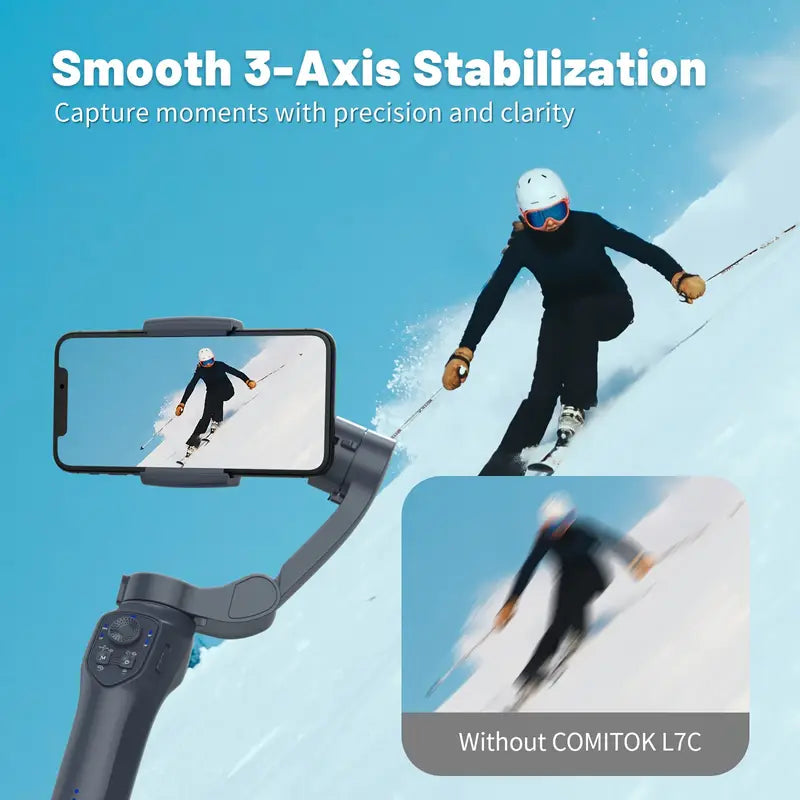 COMITOK L7C Smart 3-Axis Handheld Gimbal – Mobile Vlog & Selfie Stabilizer
