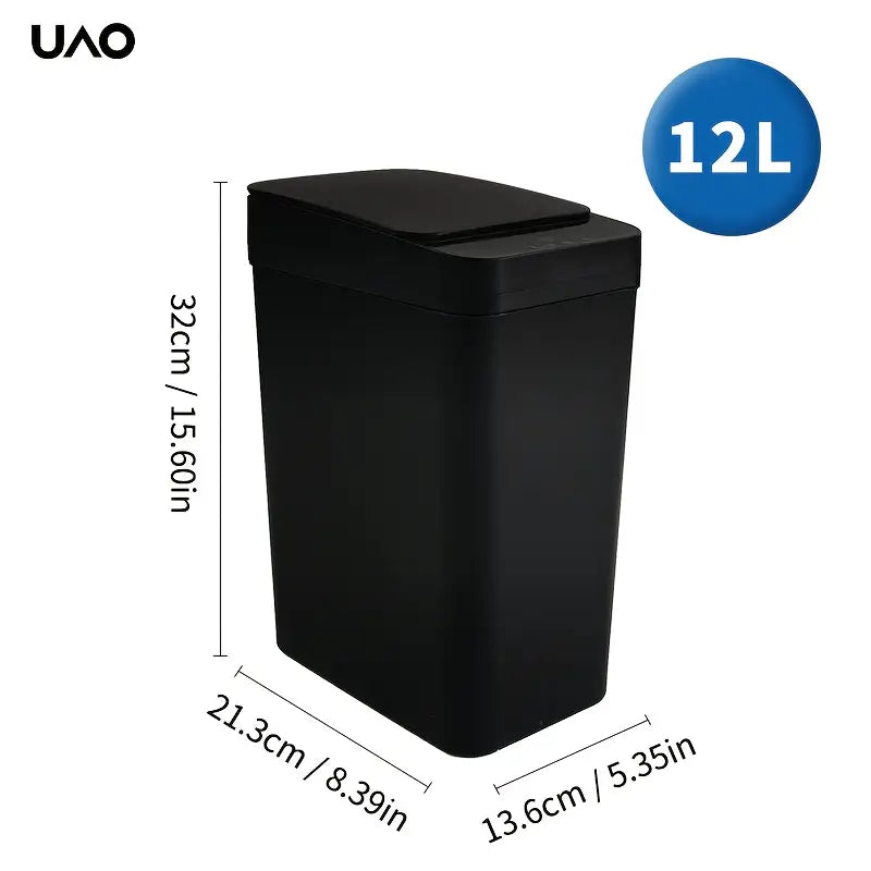 Smart Slim Trash Can with Kick-Open Lid - Battery-Powered Ideal for Kitchen Trash