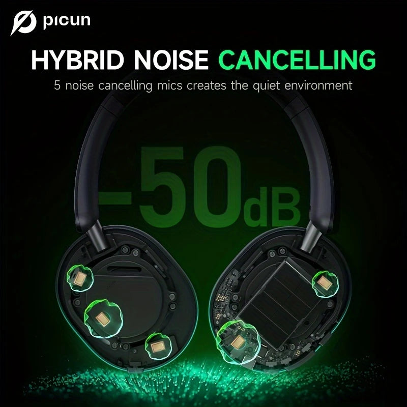 Picun F6 Hybrid Active Noise Cancelling Headphones - Escour Mart