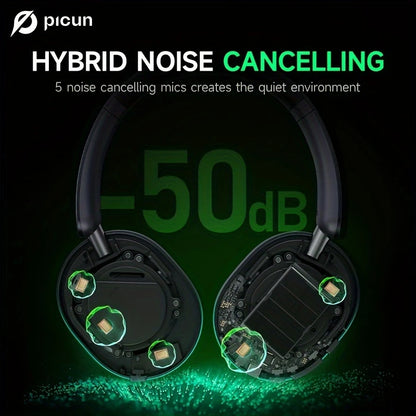 Picun F6 Hybrid Active Noise Cancelling Headphones - Escour Mart