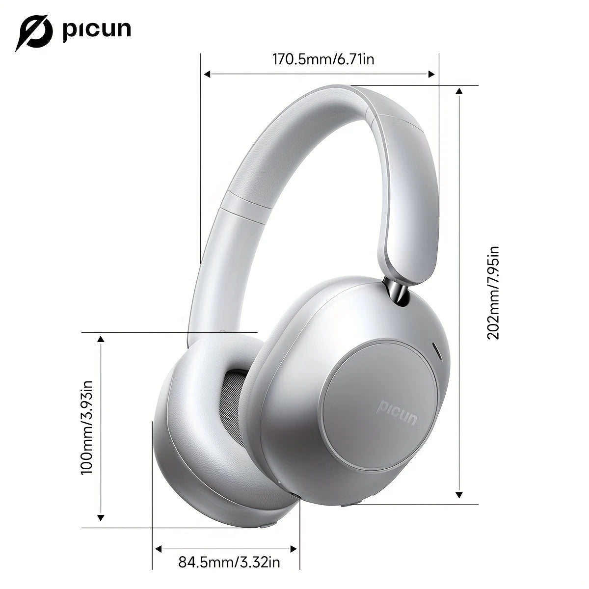 Picun F6 Hybrid Active Noise Cancelling Headphones - Escour Mart