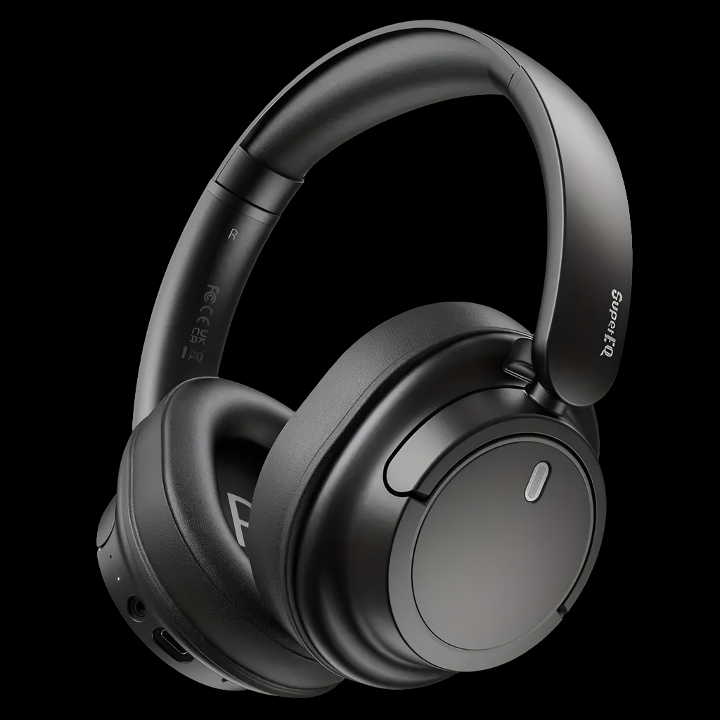 SuperEQ V16 Over-Ear Wireless Headphones - Black