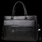 Vintage Business Briefcase - Brown Laptop & Tablet Messenger Bag - Black