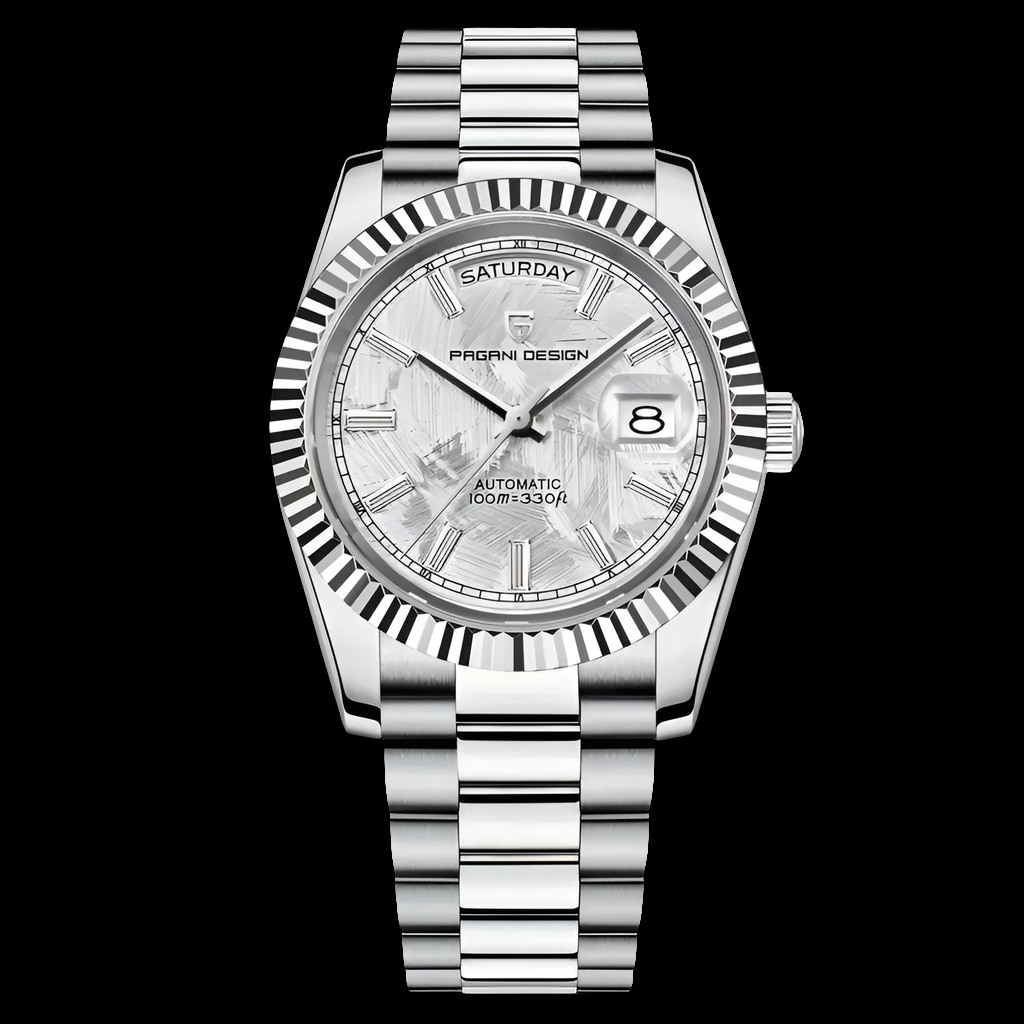Pagani Design Mens Watch 40mm Japanese NH36A Automatic Mechanical Stainless Steel Luxury Mens Wristwatch - White