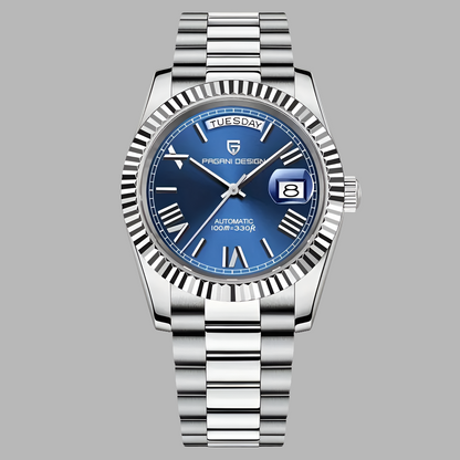 Pagani Design Mens Watch 40mm Japanese NH36A Automatic Mechanical Stainless Steel Luxury Mens Wristwatch - Deep Blue