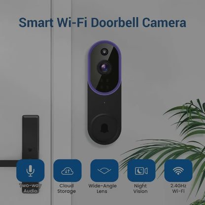 Outdoor Wireless Video Doorbell – Smart Security with Night Vision & Intercom