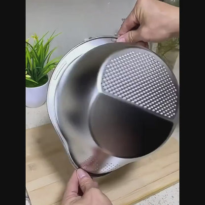 Stainless Steel Multi-Use Kitchen Colander - Durable & Food-Safe