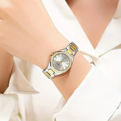 CURREN Women’s Luxury Rhinestone Watch – Elegant Stainless Steel Timepiece