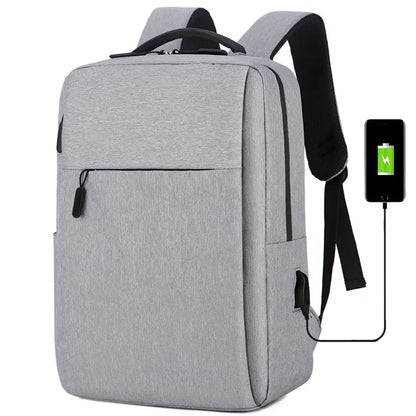 Vanaheimr 40.64cm Travel Laptop Backpack – Lightweight Durable & USB Charging - Grey