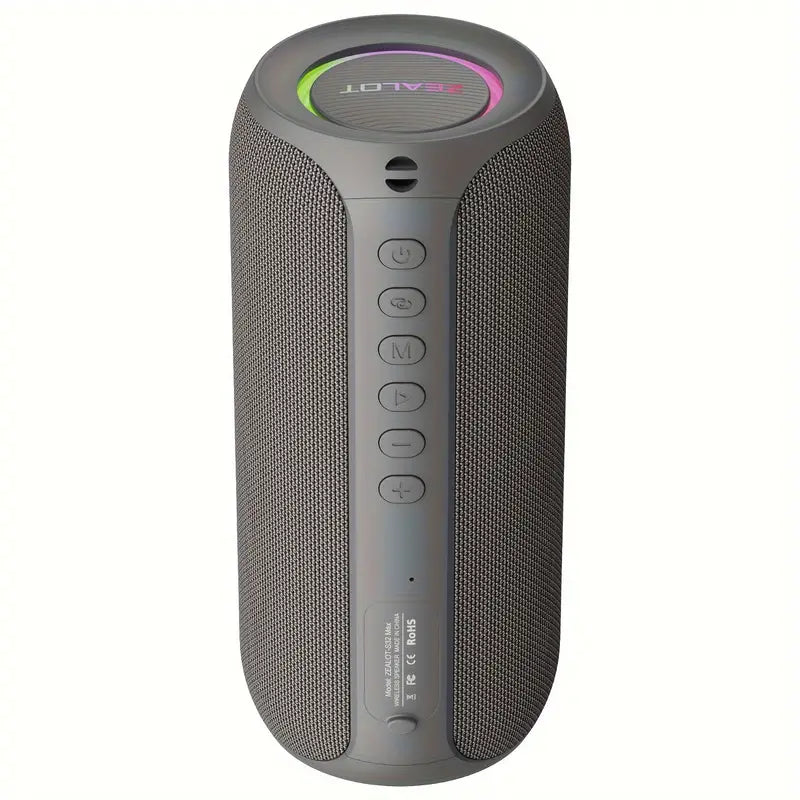 ZEALOT 20W Portable Wireless Speaker with Subwoofer HiFi Stereo Sound - Gray