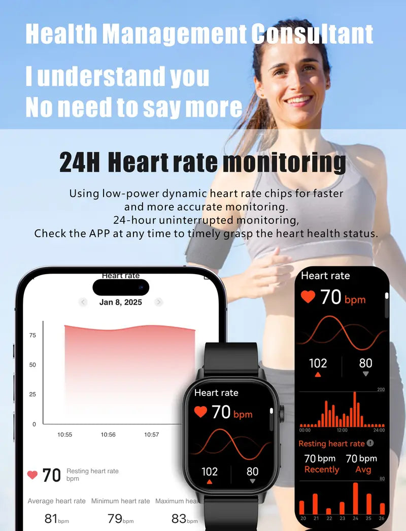 QX17 Smart Watch Compass LED and Advanced Health Tracking