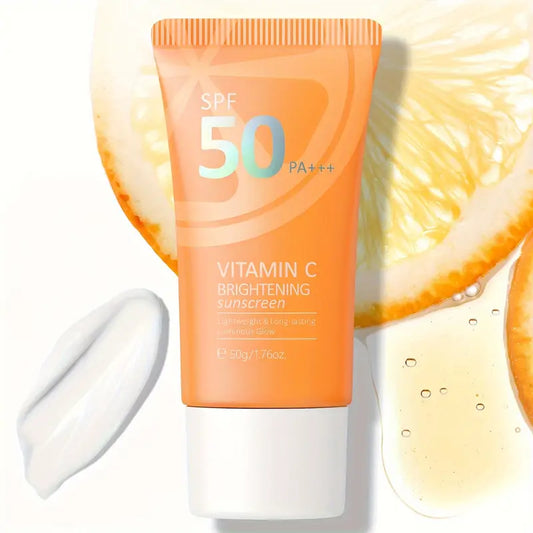 LAIKOU Vitamin C Sunscreen 1.76oz Waterproof Sunblock Long Lasting Sun Cream with Vitamin E & Niacinamide