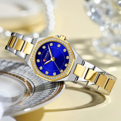 CURREN Women’s Luxury Rhinestone Watch – Elegant Stainless Steel Timepiece