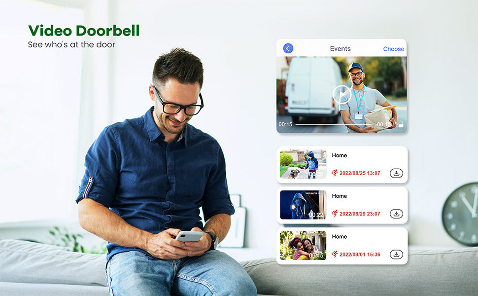 Outdoor Wireless Video Doorbell – Smart Security with Night Vision & Intercom