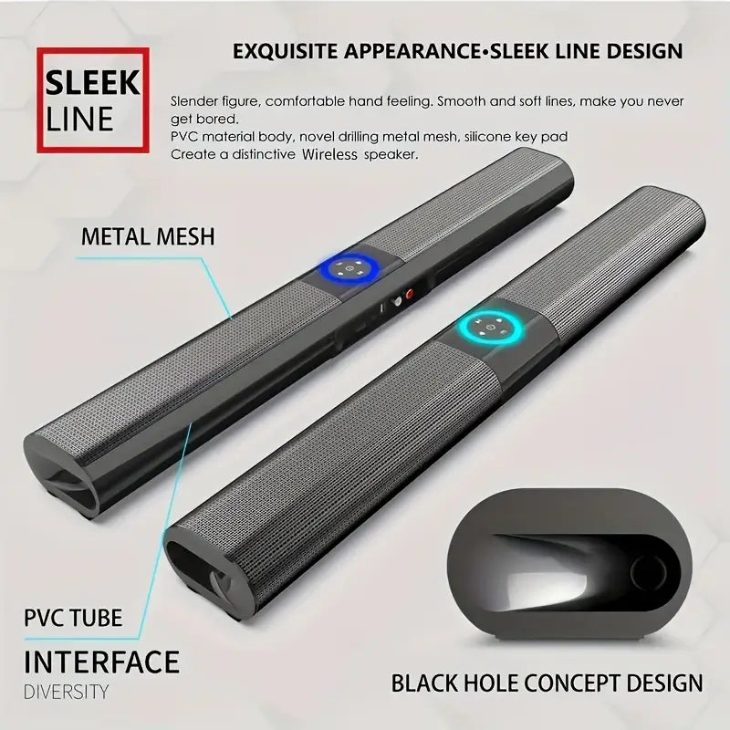 Wireless Soundbar Home Theater Audio for TV and PC