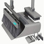 4-in-1 Folding Rotating Broom Set with Durable Plastic Handle - Grey