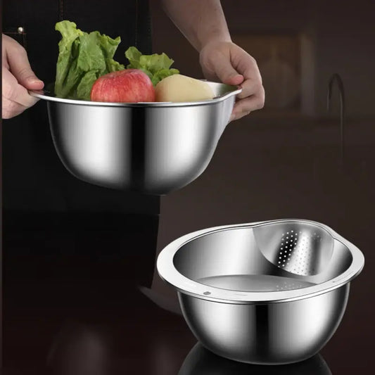 Stainless Steel Multi-Use Kitchen Colander - Durable & Food-Safe