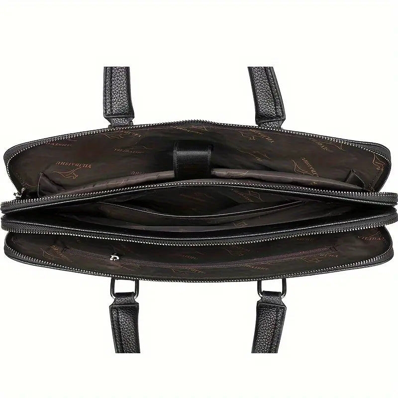 A Men’S PU Tote Bag Messenger Bag Adjustable Shoulder Strap Crossbody Bag
