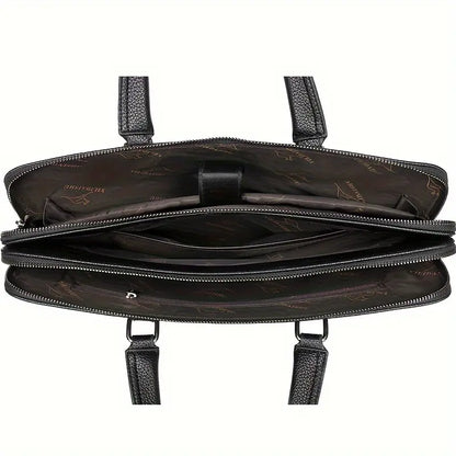 A Men’S PU Tote Bag Messenger Bag Adjustable Shoulder Strap Crossbody Bag
