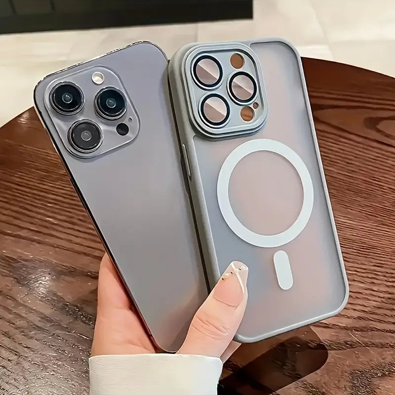 Luxury Matte Magnetic Wireless Charging Phone Case Compatible with iPhone 16/15/14/13/12/11 Pro Max Plus