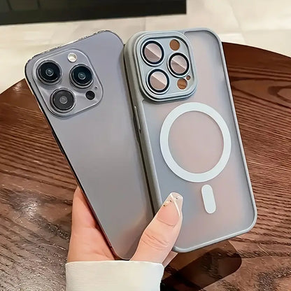 Luxury Matte Magnetic Wireless Charging Phone Case Compatible with iPhone 16/15/14/13/12/11 Pro Max Plus