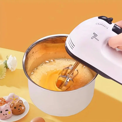 White European Standard Electric Smart Multifunctional Egg Beater Mixer - 6pcs Set