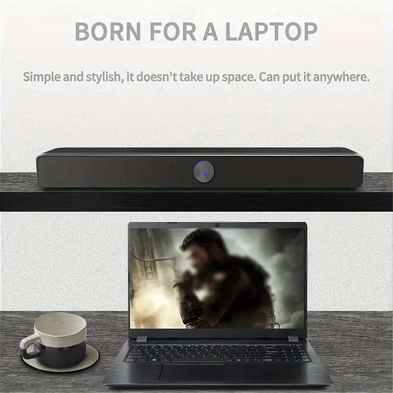 Compact USB-Powered Computer Speakers – Enhanced Bass & Surround Sound