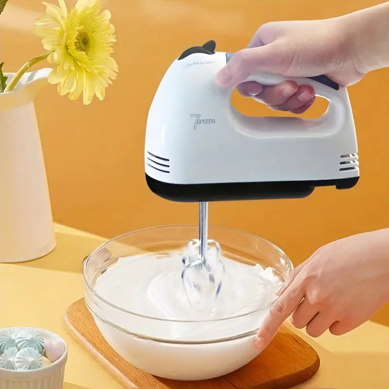 White European Standard Electric Smart Multifunctional Egg Beater Mixer - 6pcs Set