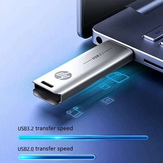 Hp USB Flash Drive X796W USB3.2 64GB 128GB 256GB Push-Pull Metal Body Computer Office USB Flash Drive