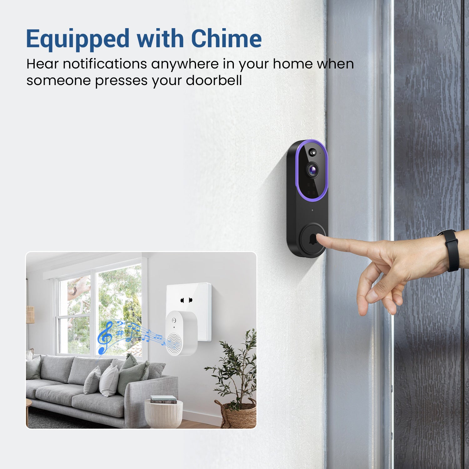 Outdoor Wireless Video Doorbell – Smart Security with Night Vision & Intercom