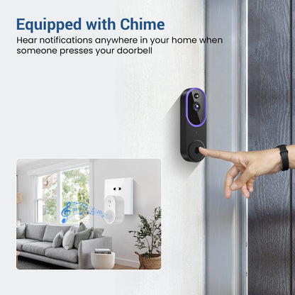 Outdoor Wireless Video Doorbell – Smart Security with Night Vision & Intercom