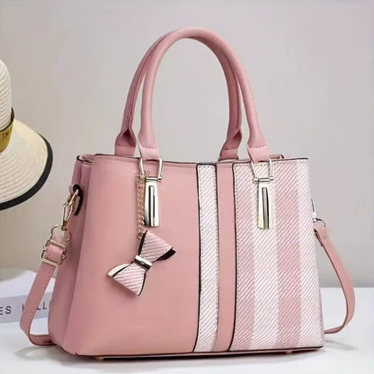 Stylish Large-Capacity Tote Bag for Women in 2025 Featuring a Trendy Print - Pink