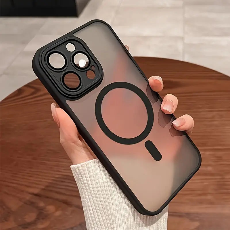 Luxury Matte Magnetic Wireless Charging Phone Case Compatible with iPhone 16/15/14/13/12/11 Pro Max Plus