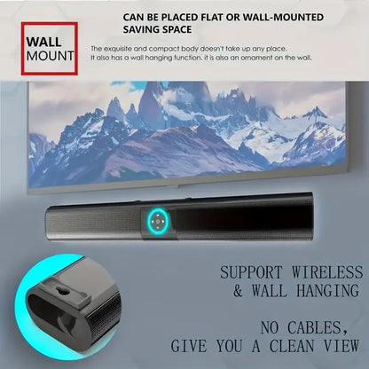 Wireless Soundbar Home Theater Audio for TV and PC