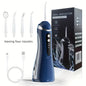 Electric Dental Flosser with 4 Nozzles 3 Modes Large Capacity Water Tank High-Pressure Water Flosser. - Blue