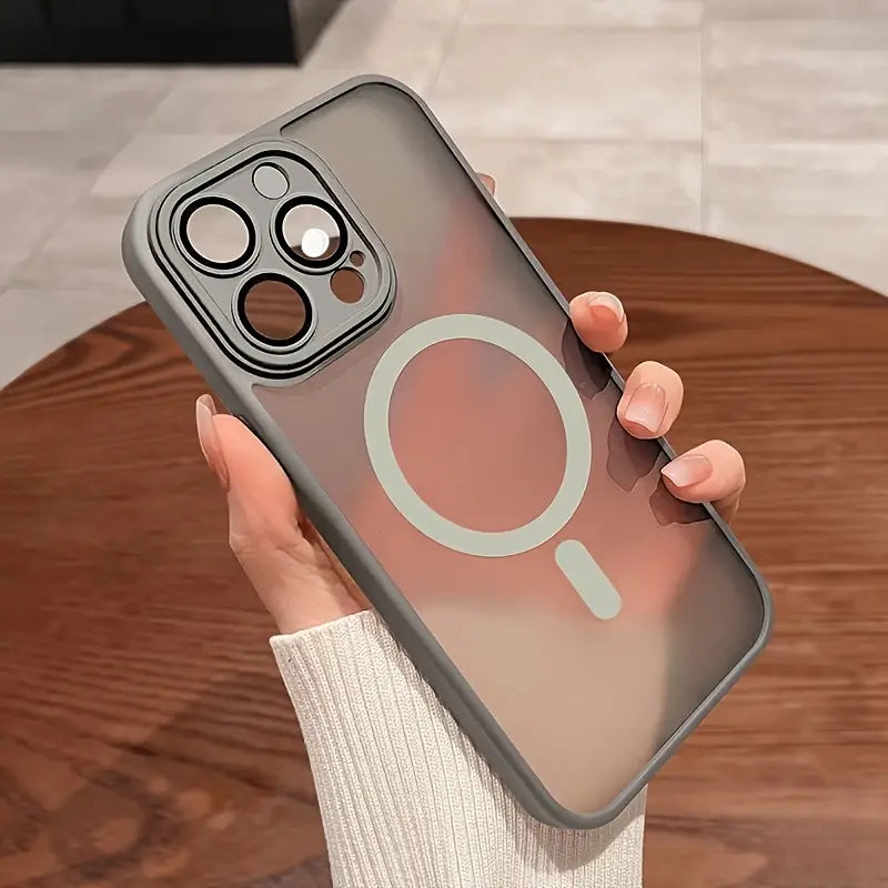Luxury Matte Magnetic Wireless Charging Phone Case Compatible with iPhone 16/15/14/13/12/11 Pro Max Plus