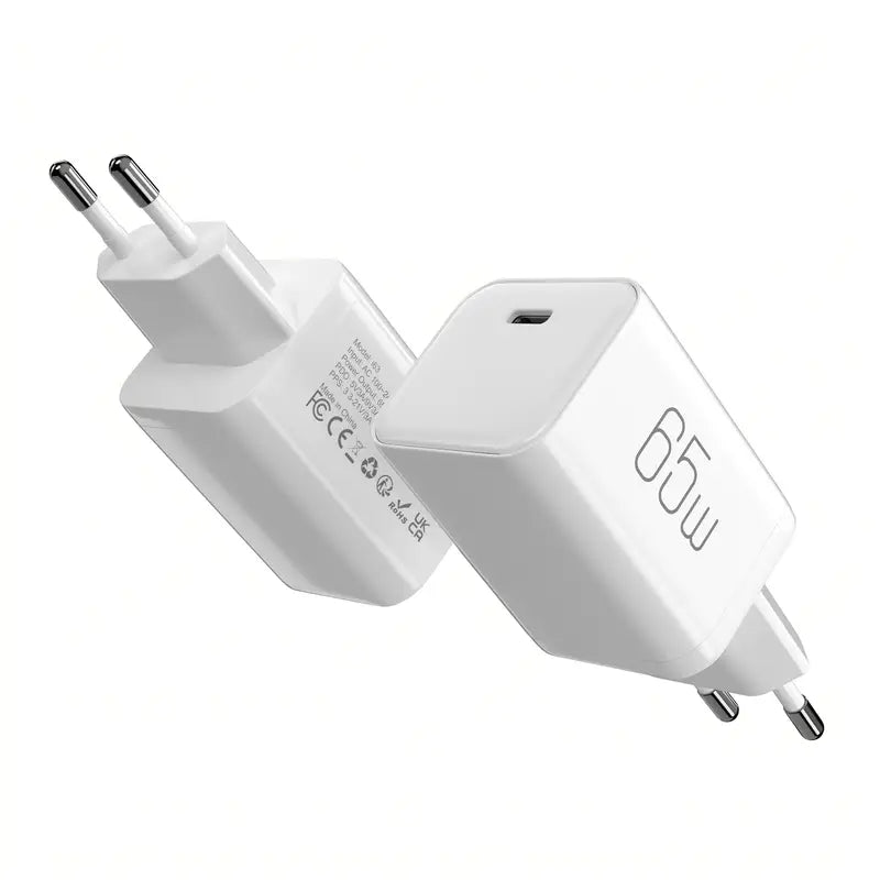 2pcs 65W Fast Charging Head – GaN Charger Type C Wall Charger - White