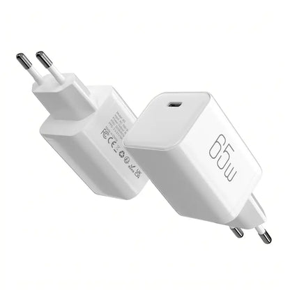 2pcs 65W Fast Charging Head – GaN Charger Type C Wall Charger - White