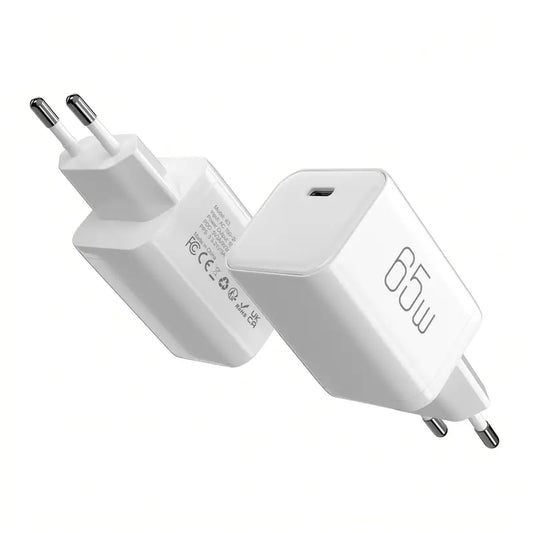 2pcs 65W Fast Charging Head – GaN Charger Type C Wall Charger - White