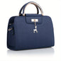 Women’S Fashion Red Handbag with Embossed Design Striped Pattern - Blue