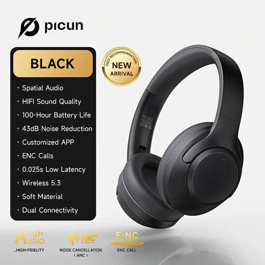Picun F2 Wireless Headphones - Black