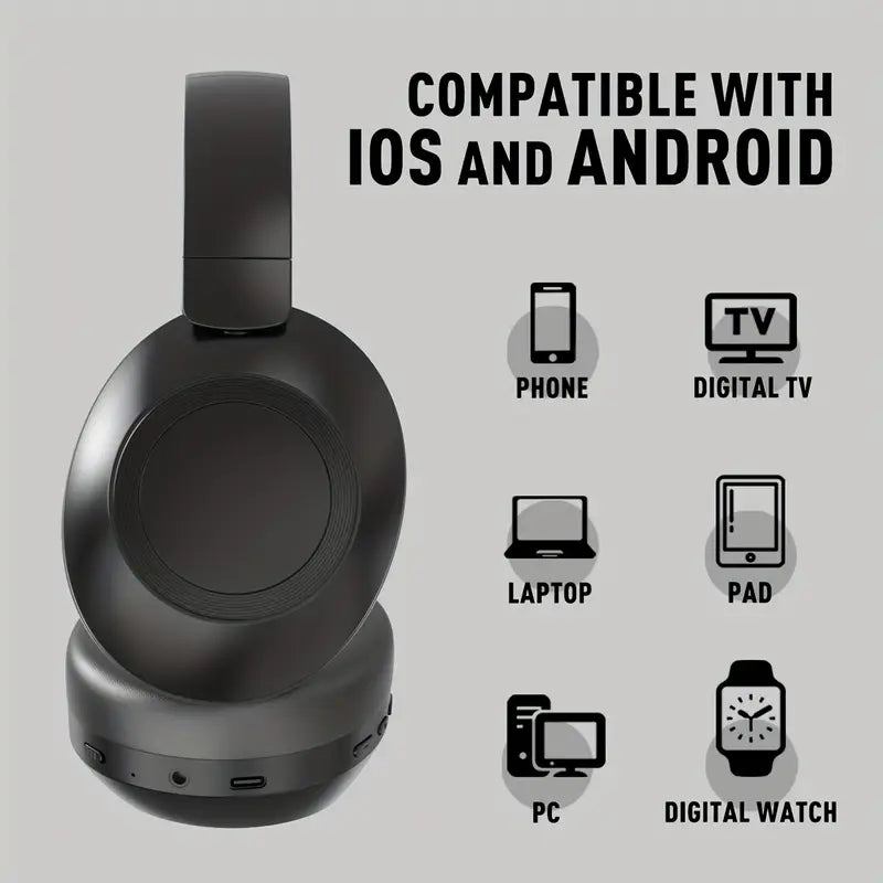 Noise-Canceling Over-Ear Wireless Headphones – Foldable Design